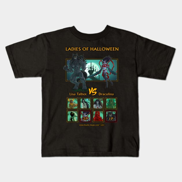 Lisa Vs Draculina Kids T-Shirt by Ciel of Studio-Aegis